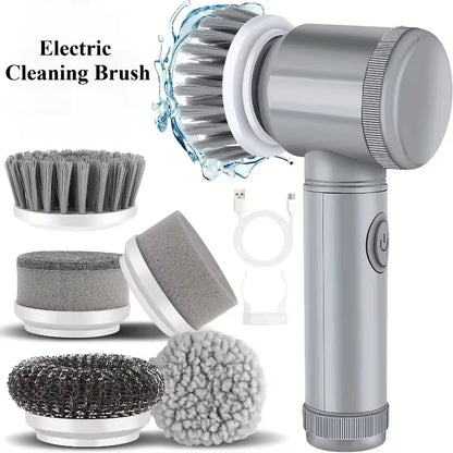 New Cordless Spin Scrubber Electric Rechargeable 5 in 1 Brush Heads for Bathroom Kitchen Tile Grout Shower Car Deep Clean